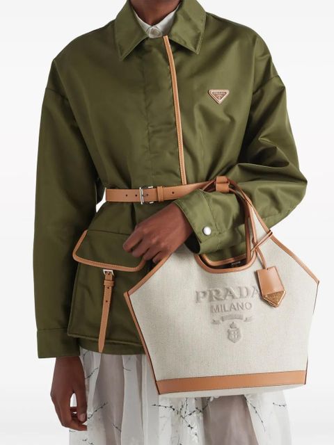 Prada medium logo-print tote bag - Neutrals