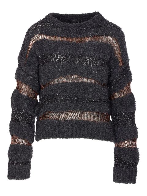 PINKO metallic-effect knitted sweater - Grey
