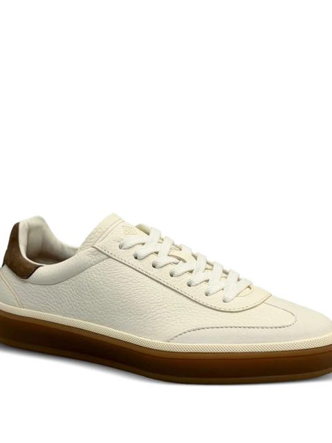 Loro Piana Tennis Walk suede-trimmed leather sneakers - Neutrals - zdjęcie produktu nr 2