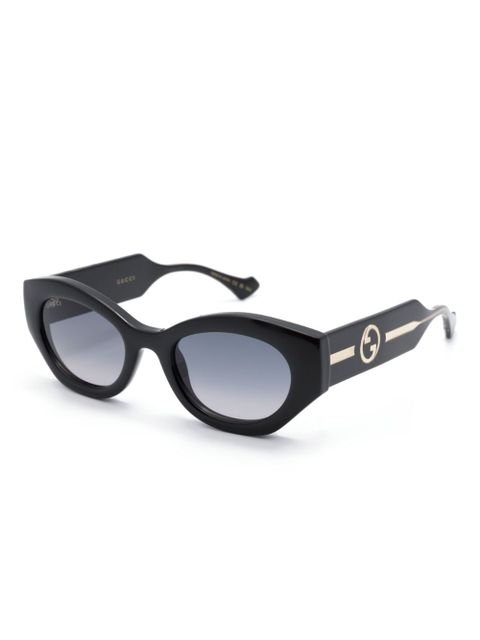 Gucci Eyewear La Piscine oval-frame sunglasses - Black