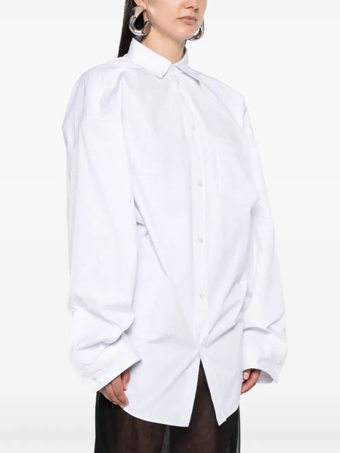 Balenciaga asymmetric poplin shirt - White