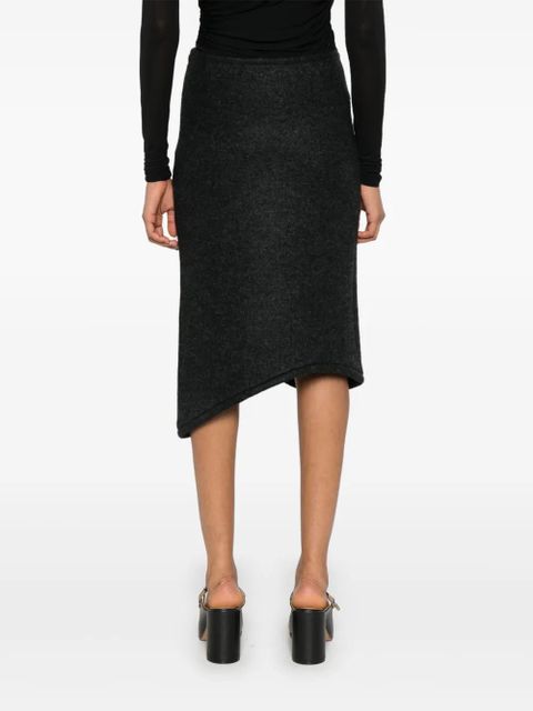 Victoria Beckham padded-trim midi skirt - Grey