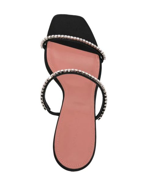Amina Muaddi Gilda 70mm satin sandals - Black - zdjęcie produktu nr 2