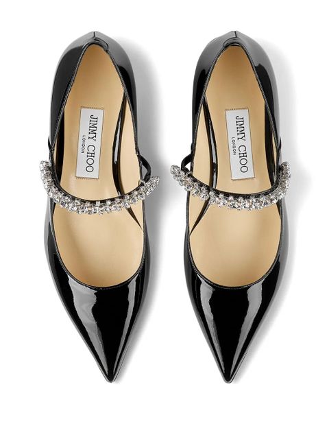 Jimmy Choo Bing leather ballerina shoes - Black