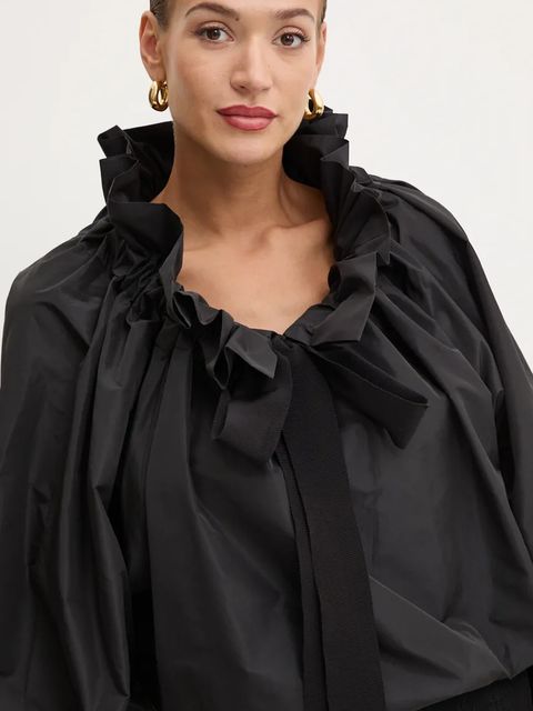 Patou bluzka damska kolor czarny gładka TO0170011