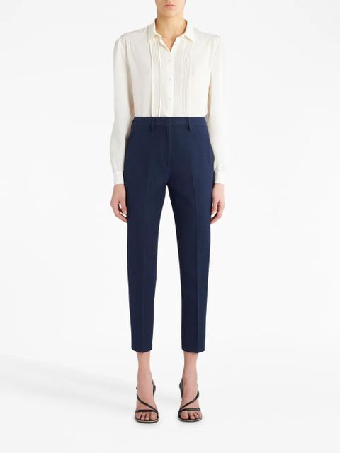 ETRO tapered-leg mid-waist trousers - Blue