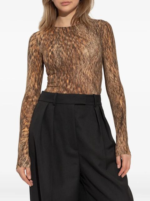 MM6 Maison Margiela animal-print bodysuit - Brown