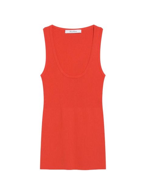 Max Mara ribbed-knit scoop-neck top - Orange - zdjęcie produktu nr 1