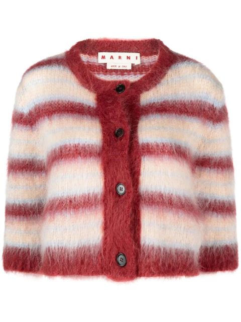 Marni striped button-up cardigan - Red - zdjęcie produktu nr 1