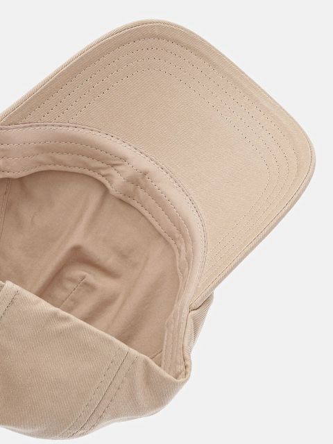 HUGO czapka z daszkiem bawełniana kolor beżowy z aplikacją 50546581