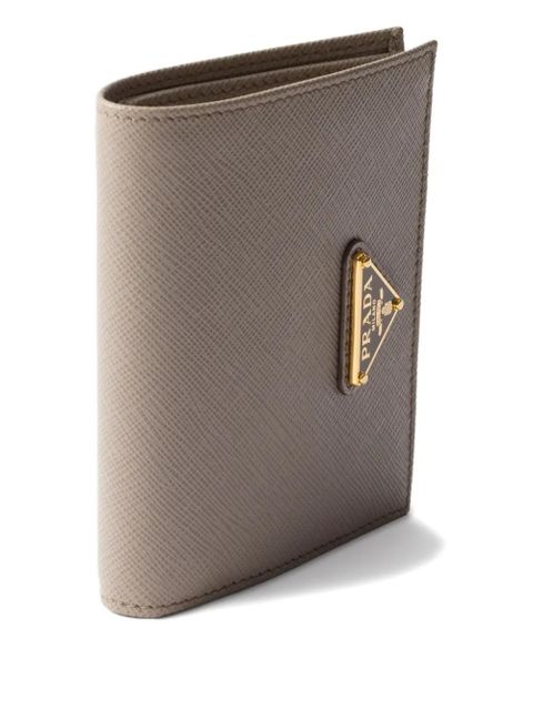 Prada triangle-logo saffiano leather wallet - Neutrals