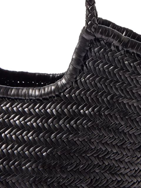 DRAGON DIFFUSION NS Diagonal Triple Jump handwoven tote bag - Black