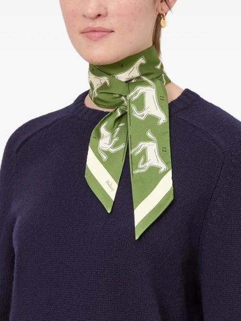 Mulberry Chalk Horse graphic-print scarf - Green - zdjęcie produktu nr 2