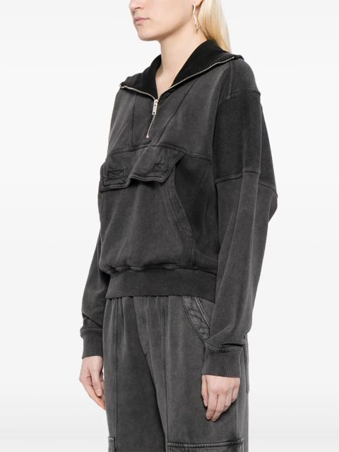 MARANT ÉTOILE Phenix zip-up cotton sweatshirt - Grey