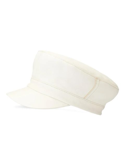 Maison Michel New Abby reversible leather cap - Neutrals