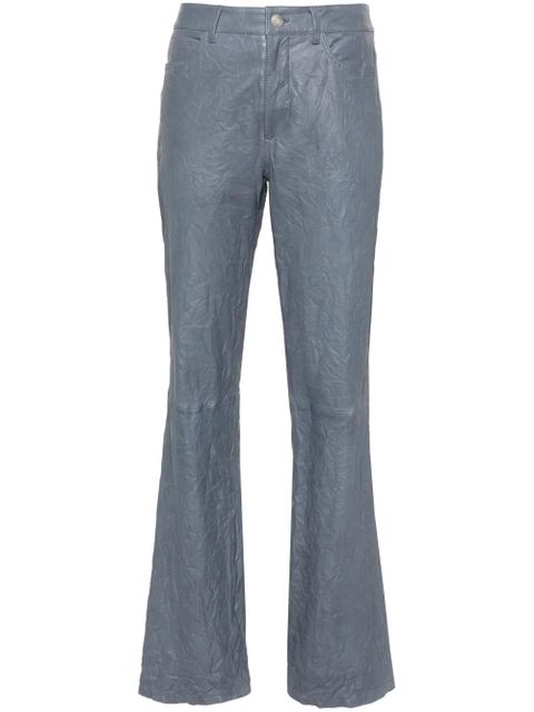 Zadig&Voltaire straight-leg crinkled-leather trousers - Blue - zdjęcie produktu nr 1