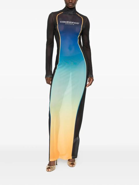 Casablanca gradient-effect maxi dress - Black
