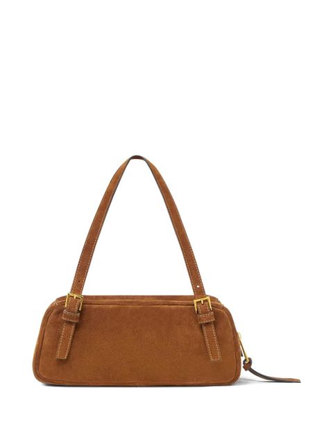 Versace Tag suede shoulder bag - Brown