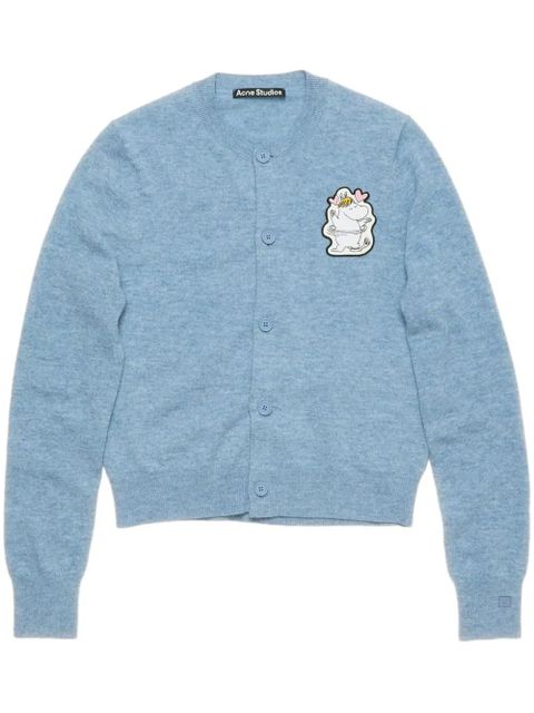 Acne Studios x Moomin logo-patch cardigan - Blue - zdjęcie produktu nr 1