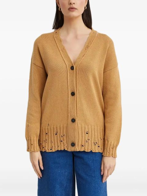 Marni button distressed cardigan - Neutrals