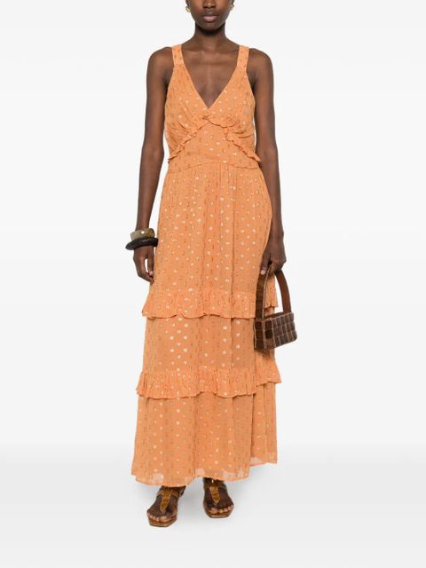 TWINSET ruffled tiered maxi dress - Orange - zdjęcie produktu nr 2