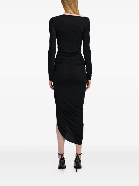 Ferragamo boat-neck ruched asymmetric dress - Black - zdjęcie produktu nr 2