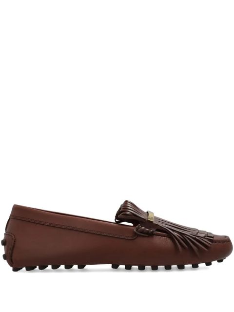 Tod's fringe-detail leather loafers - S202 BROWN - zdjęcie produktu nr 1