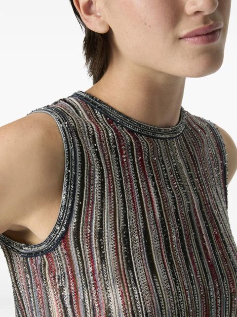 Missoni striped sequin-embellished top - Grey