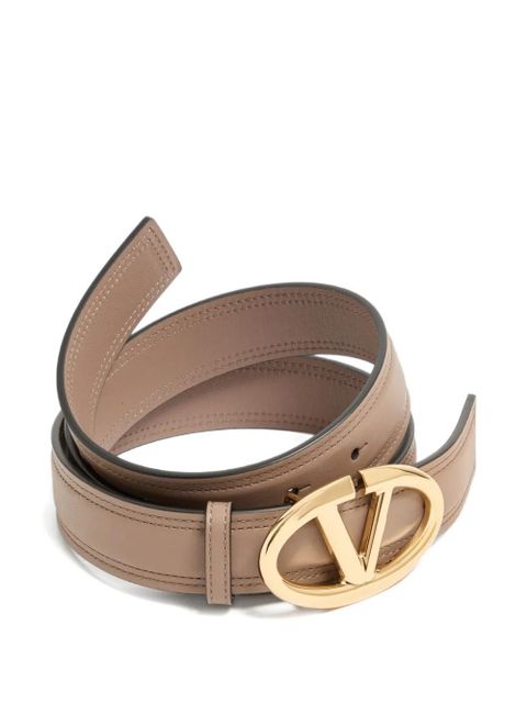 Valentino Garavani VLogo The Bold Edition belt in shiny calfskin 30 mm - Brown - zdjęcie produktu nr 2