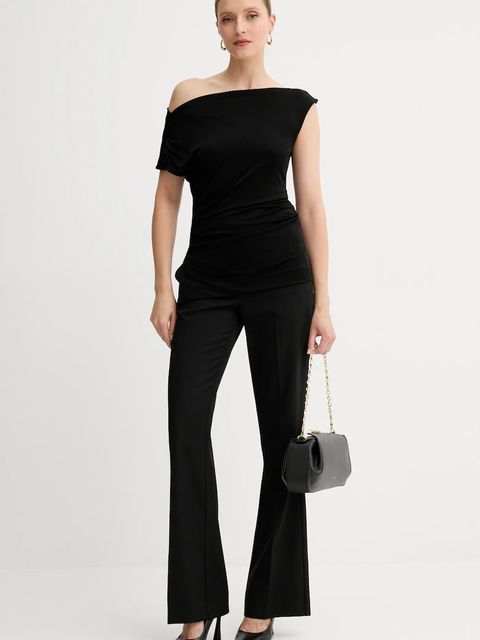 BOSS bluzka damska kolor czarny gładka 50540862 - zdjęcie produktu nr 2