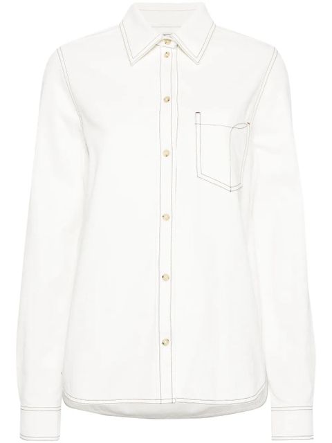 TOTEME contrast-stitching organic cotton shirt - White - zdjęcie produktu nr 1