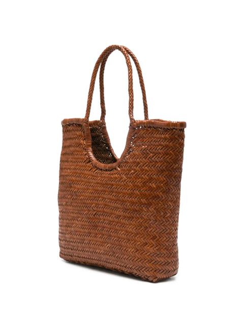 DRAGON DIFFUSION diagonal woven tote bag - Brown