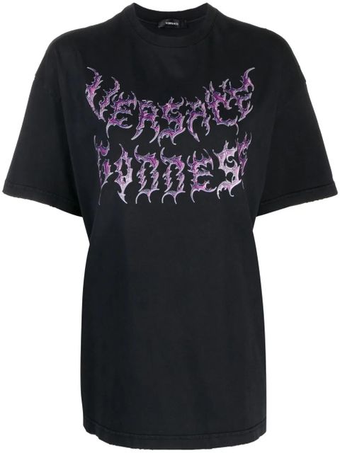 Versace logo-print cotton T-shirt - Black - zdjęcie produktu nr 1