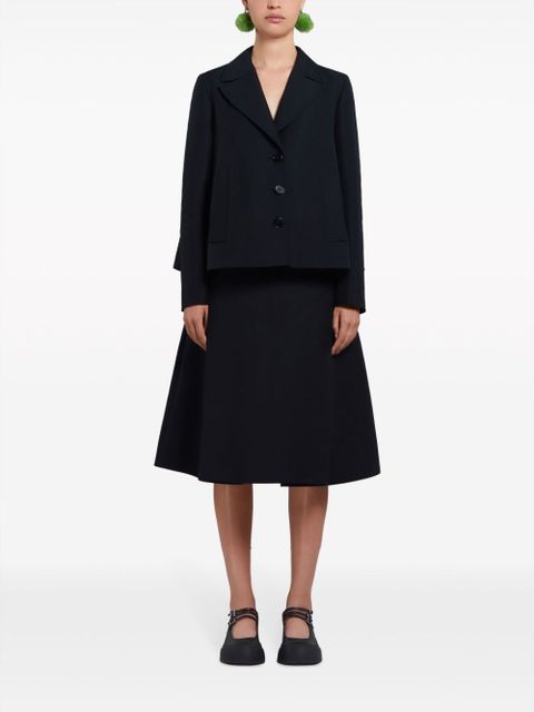 Marni A-line cotton midi skirt - Black