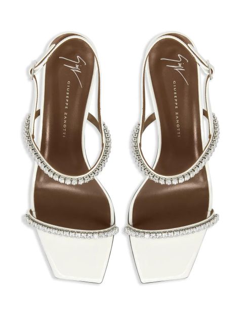 Giuseppe Zanotti 45mm Velentine Crystal sandals - White