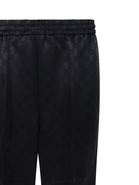 Gucci monogram-pattern trousers - Black