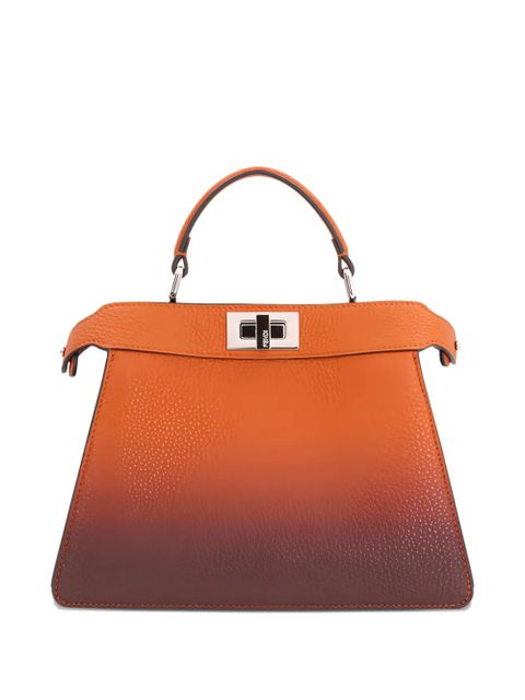FENDI small Peekaboo ISeeU leather tote bag - Brown - zdjęcie produktu nr 1