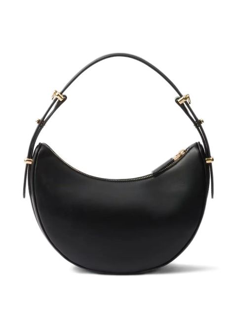 Prada crescent-shaped leather shoulder bag - Black