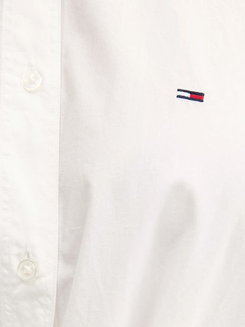 Tommy Jeans koszula bawełniana damska kolor biały relaxed z kołnierzykiem klasycznym DW0DW20990