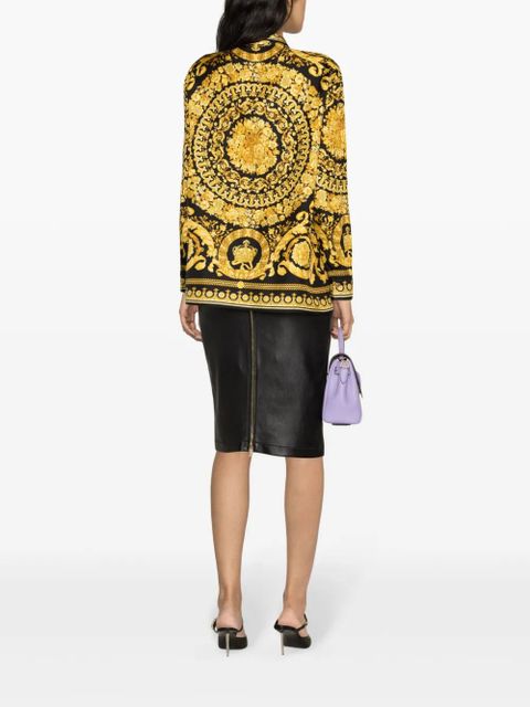 Versace Heritage Barocco-print silk shirt - Black