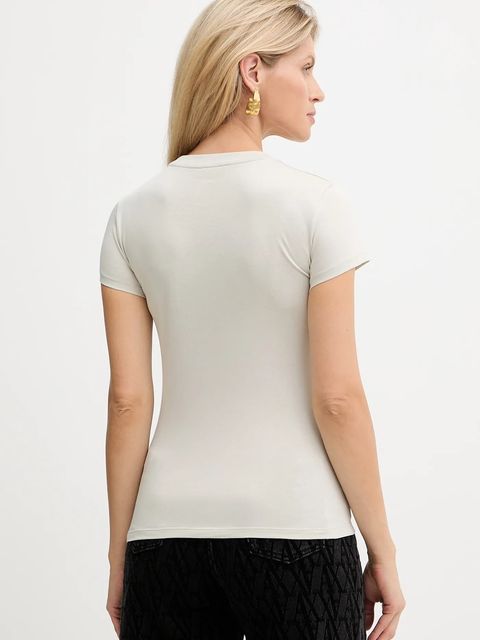 Armani Exchange t-shirt bawełniany damski kolor beżowy XW002038 AF10356