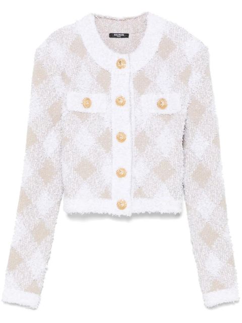 Balmain gingham tweed jacket - White - zdjęcie produktu nr 1