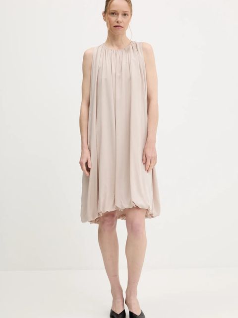 Answear.LAB sukienka kolor beżowy mini rozkloszowana