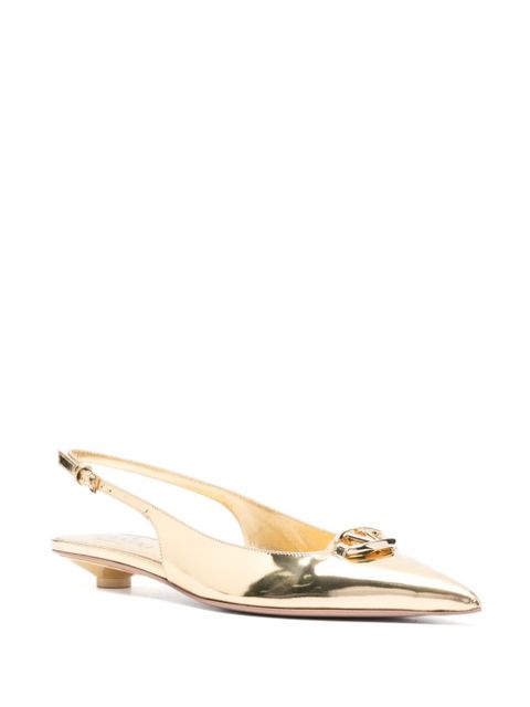 Valentino Garavani 25mm VLogo slingback pumps - Gold - zdjęcie produktu nr 2