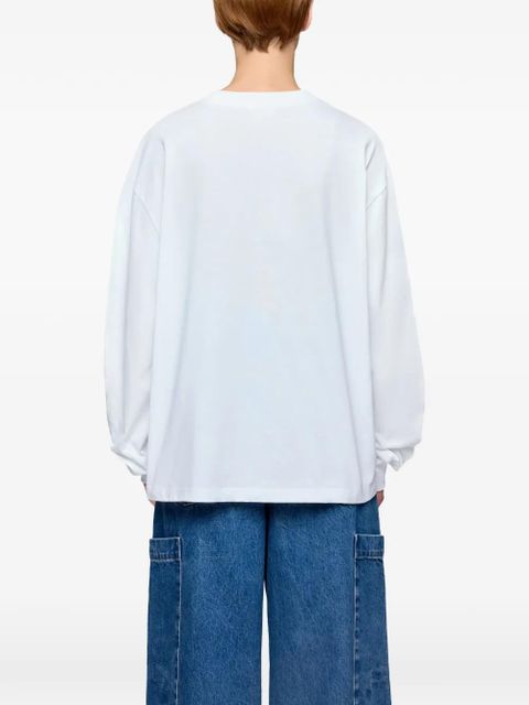 GANNI long-sleeve graphic T-shirt - White