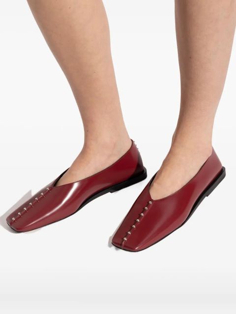 Jil Sander stud-detail ballet flats - Red