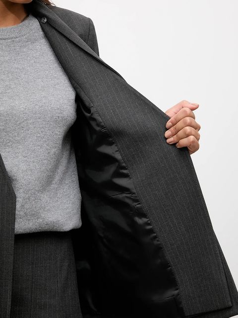 Answear.LAB marynarka kolor szary niezapinana wzorzysta