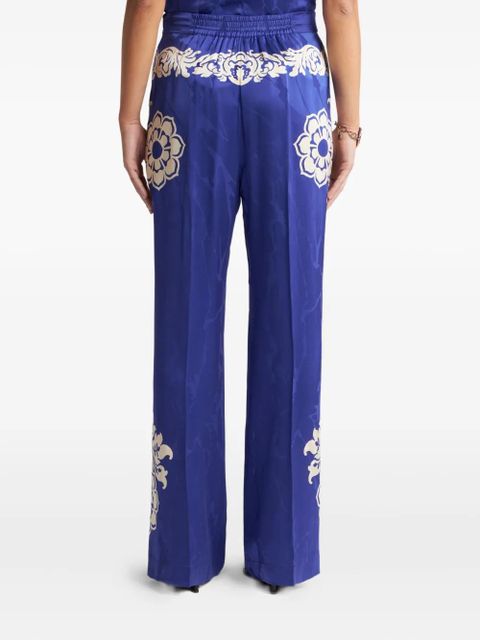 ETRO baroque print tapered trousers - Blue