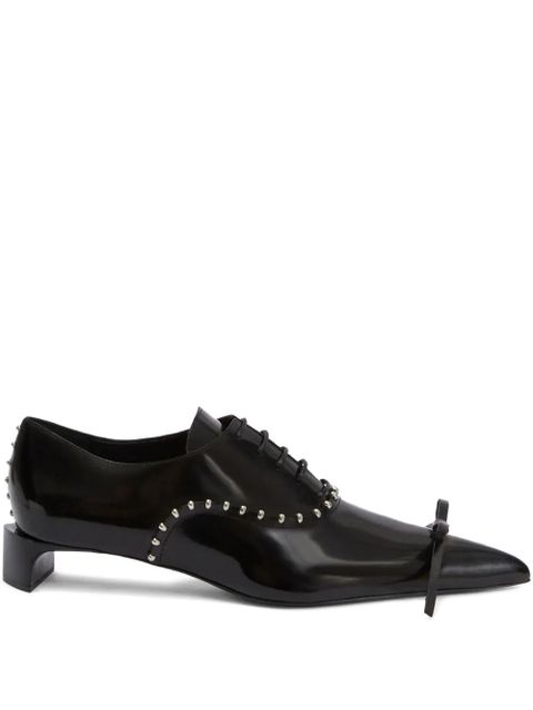 Jil Sander studded patent leather Oxford shoes - Black - zdjęcie produktu nr 1