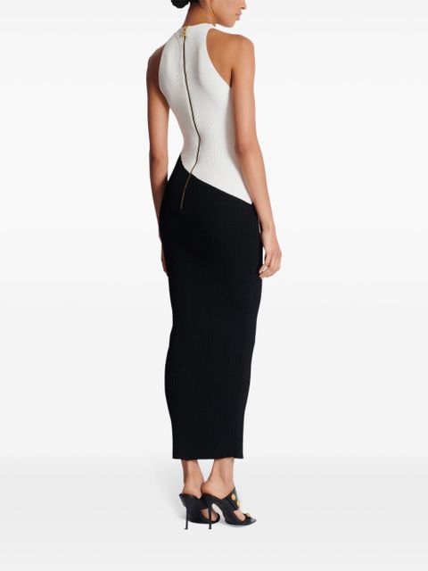 Balmain intarsia-knit logo midi dress - Black